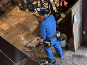 居酒屋客席フロア床クリーニング